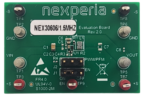NEX30606：1.8至5.0 V，600 mA，220 nA超低Iq降壓轉(zhuǎn)換器評(píng)估板
